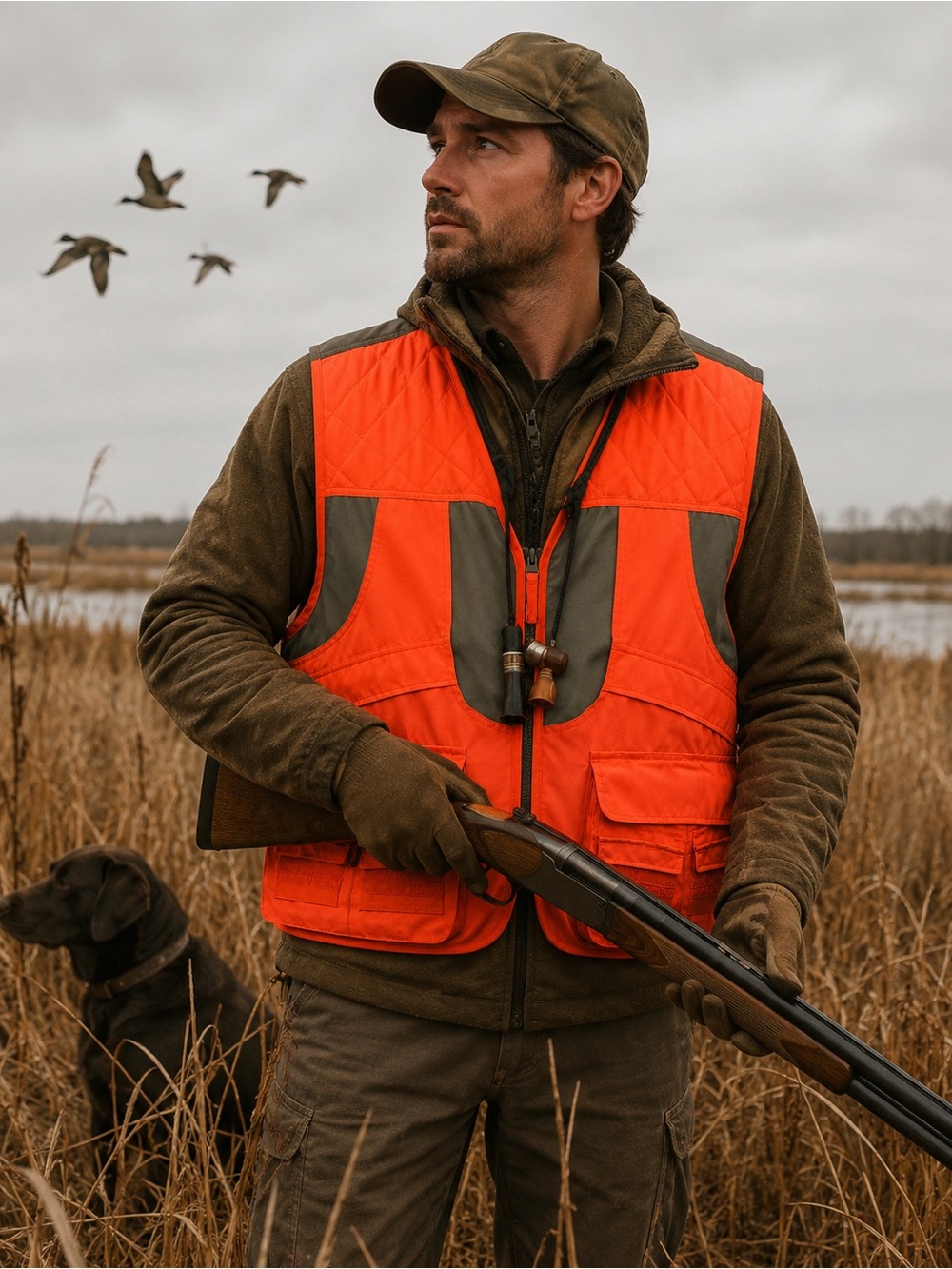 Master Sportsman Rugged Outdoor Gear Blaze Orange Hunting Vest L Multi Pocket